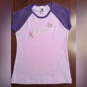 American Apparel Girl’s Rhinestone Embellished “Dance” T Shirt. NWOT